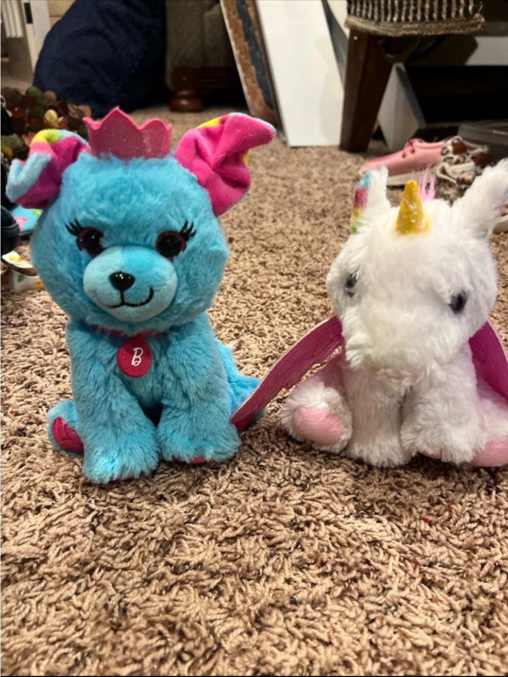 Barbie Blue Plush Puppy with Pink Accents and Unicorn